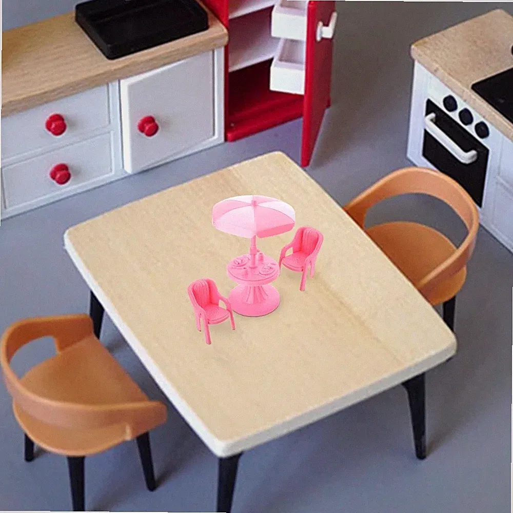 3 Sets Simulation Table Props Small Beach Chair Miniature Chairs