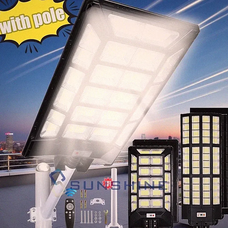 99999999000LM Commercial LED Solar Street Light Outdoor Dusk Dawn Road Area Lamp