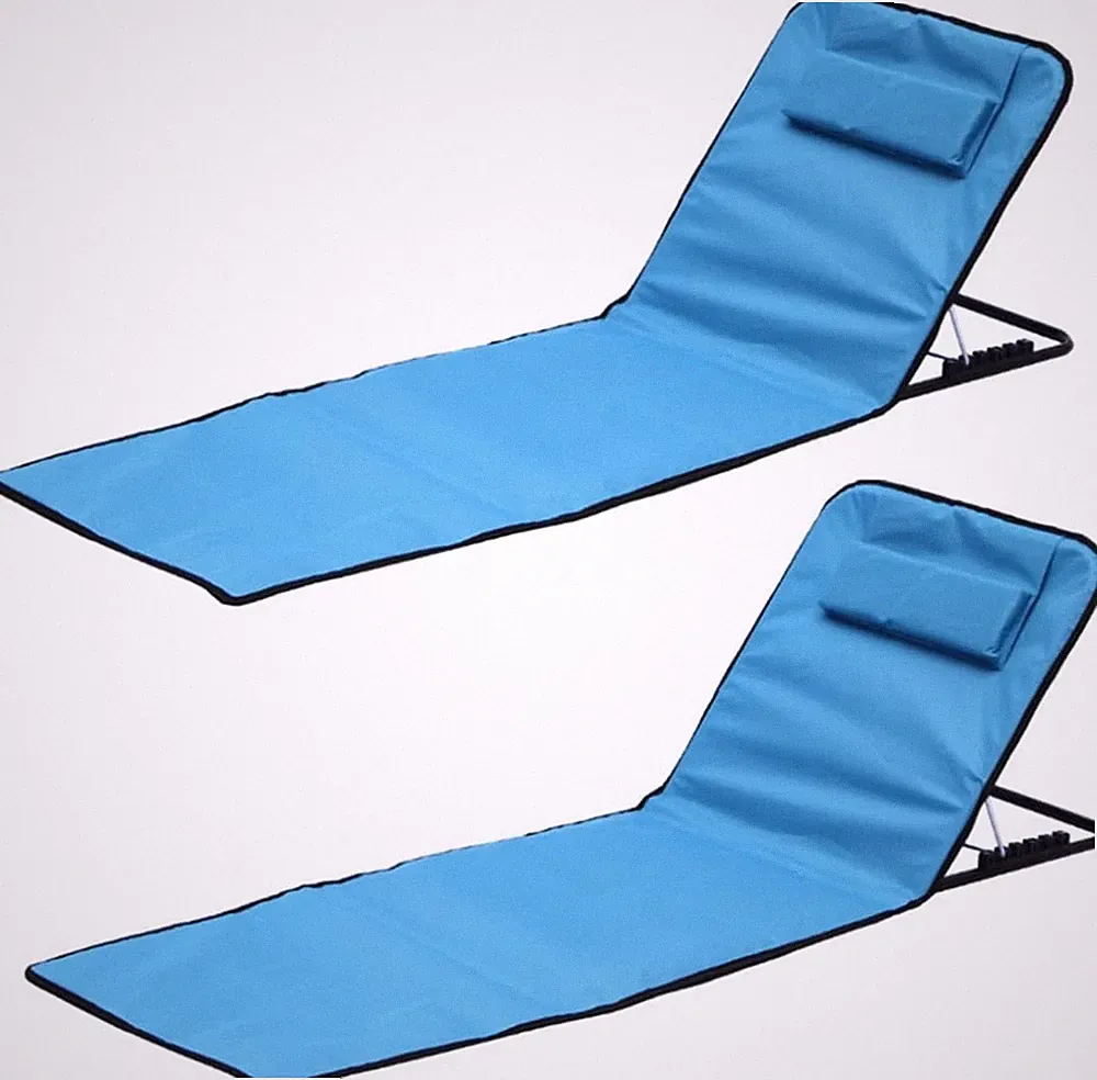 Adjustable Portable Beach Chairs with Back Support - Set of 2