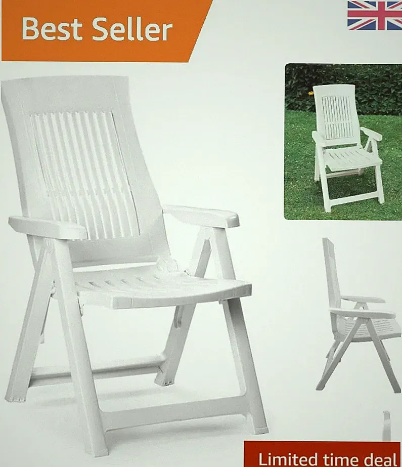 Compact Folding Patio Lounger - Comfortable 5-Position Recliner for Outdoors
