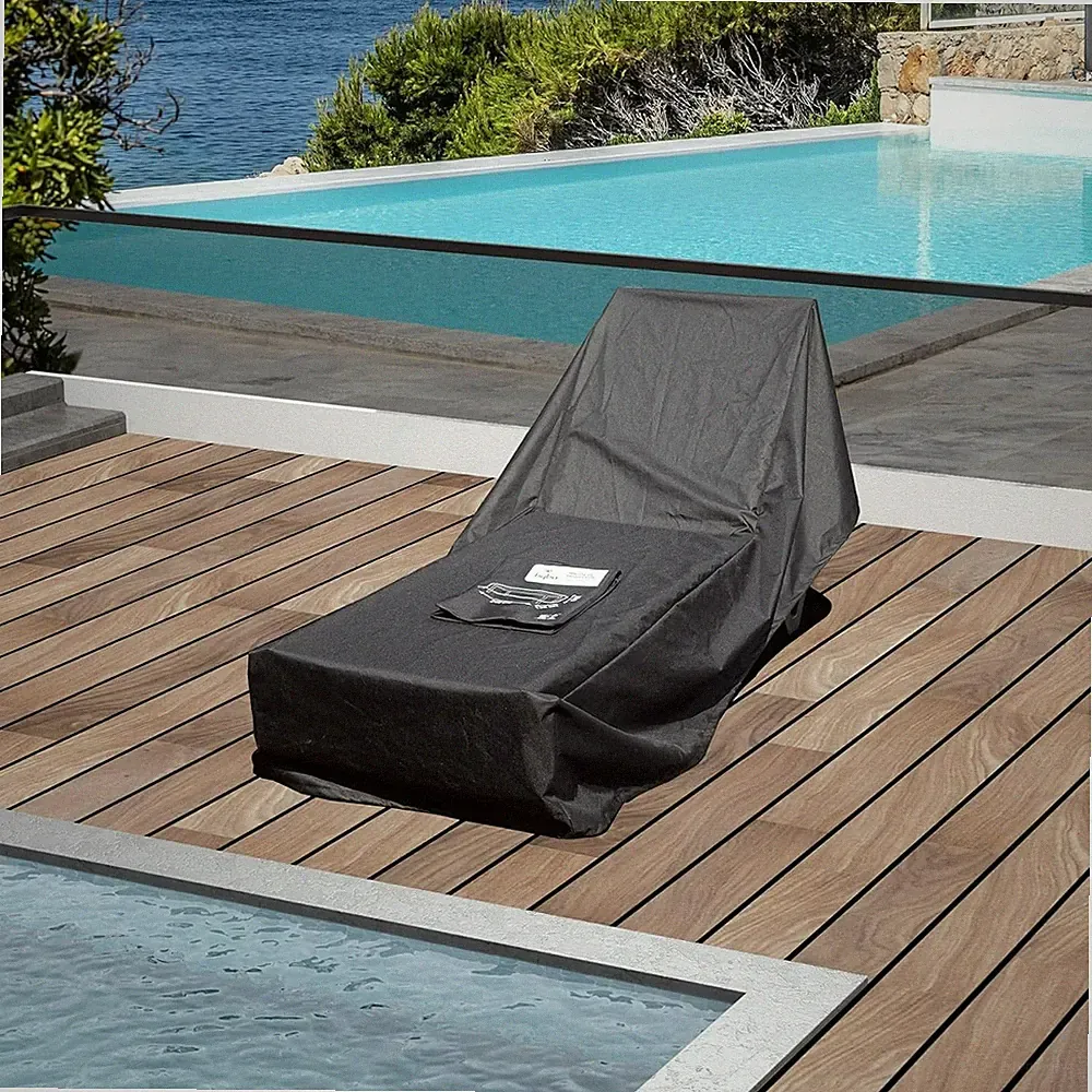Domi Outdoor Waterproof Patio Lounge Chair Cover with Elastic Hem Cords,Black
