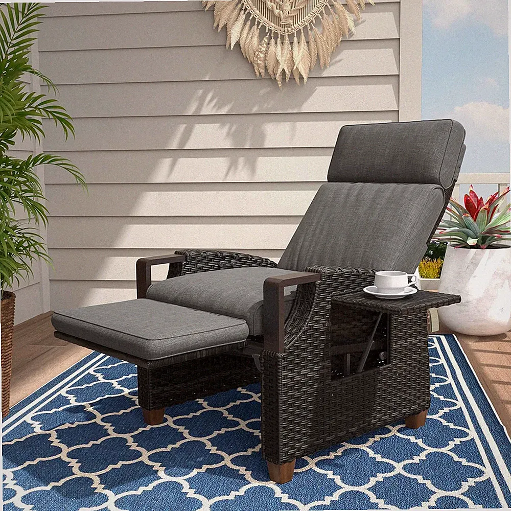 Grand Patio Outdoor Recliner with Independent Adjustable Back and Footrest, Air