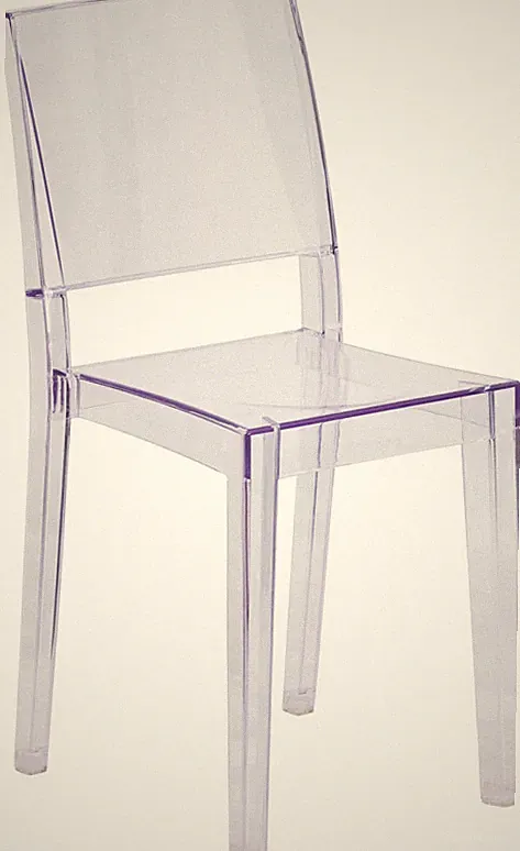 Modern Square Back Design Transparent Crystal Phantom Accent Dinning Chair