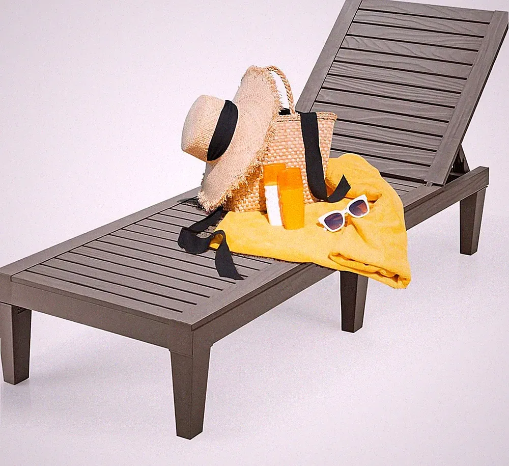 Outdoor Chaise Lounge Chair, Lightweight Patio Lounge Recliner Chair with Adjust