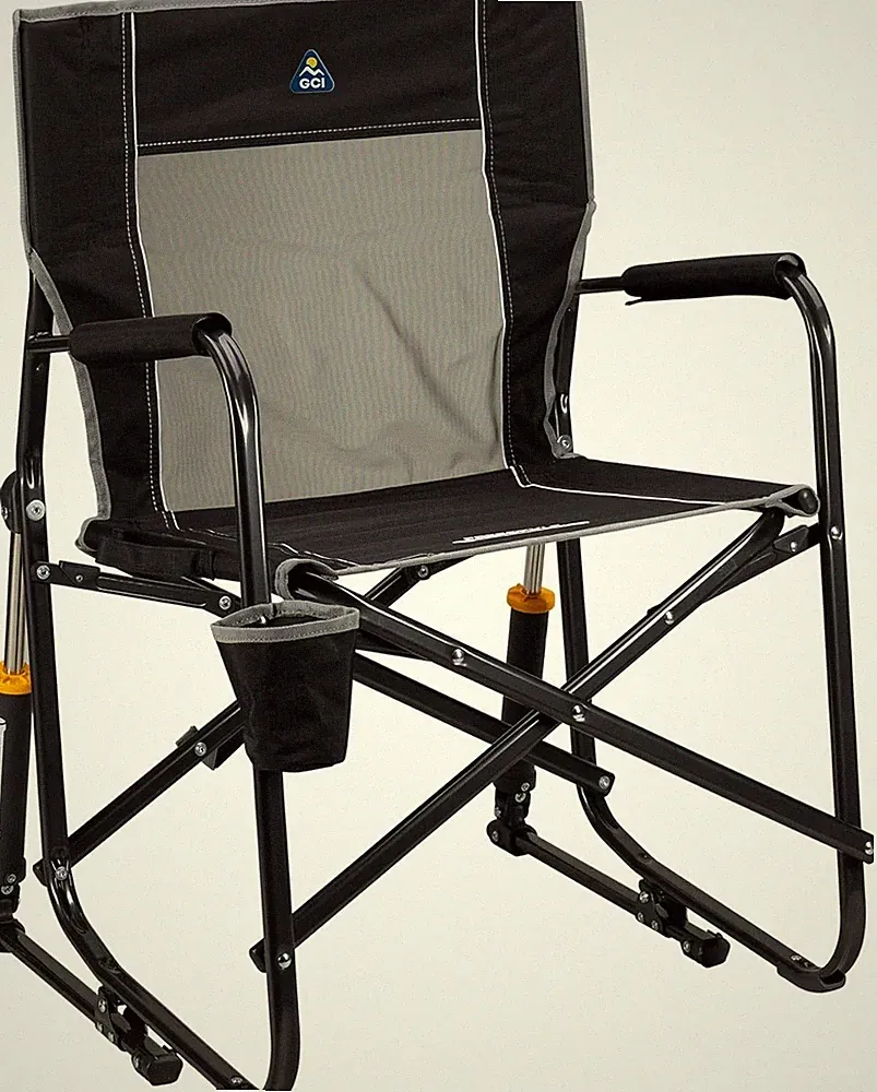 Outdoor Freestyle Rocker Outdoor Rocking Chair with Beverage Holder