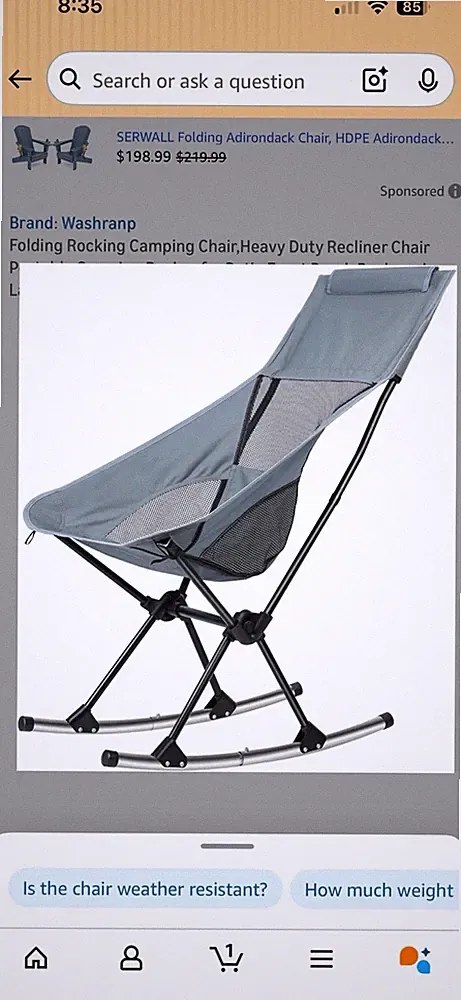 Outdoor Rocker Chair - Grey