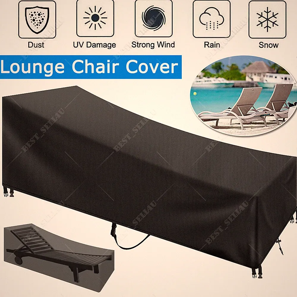 Patio Chaise Lounge Cover Waterproof Outdoor Garden Pool Furniture Chair Cover