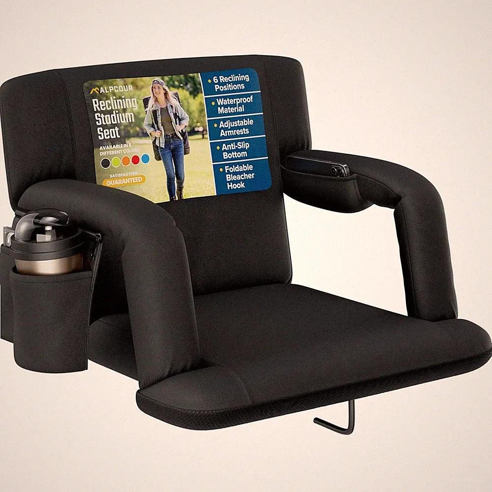Portable Stadium Seats with Back Support & Armrests