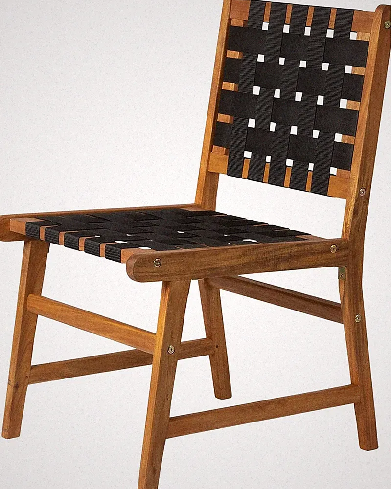 Sava Armless Wicker Dining Chair - Stylish All-Weather Portable Seating