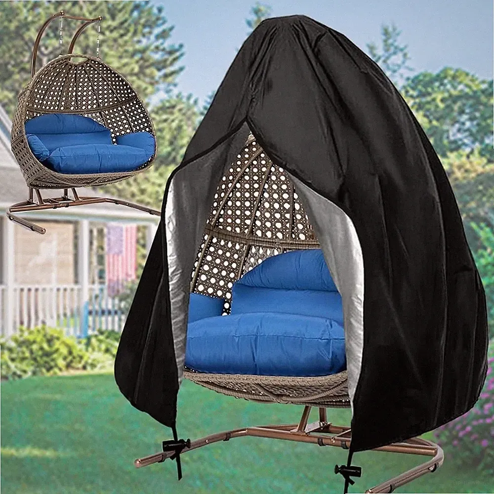 Waterproof Double Seat Egg Chair Cover - Outdoor Wicker Swing Protector, 91"H x