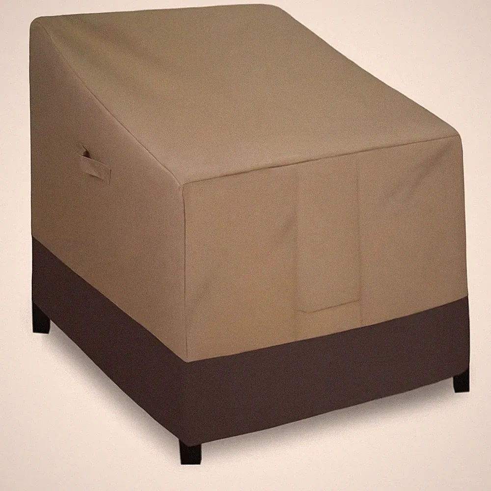 Waterproof Large Outdoor Patio Chair Cover - 1 Piece Khaki & Brown (X4