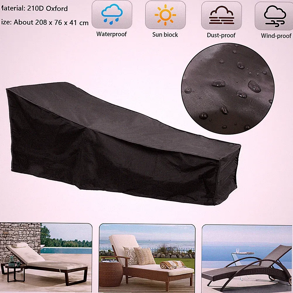 Waterproof Sun Lounge Chair Dust Oxford Outdoor Garden Patio Furniture Cover