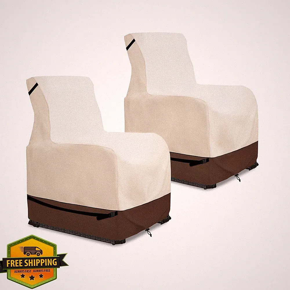Youkaver 2 Pack Outdoor Recliner Chair Covers 600D Waterproof